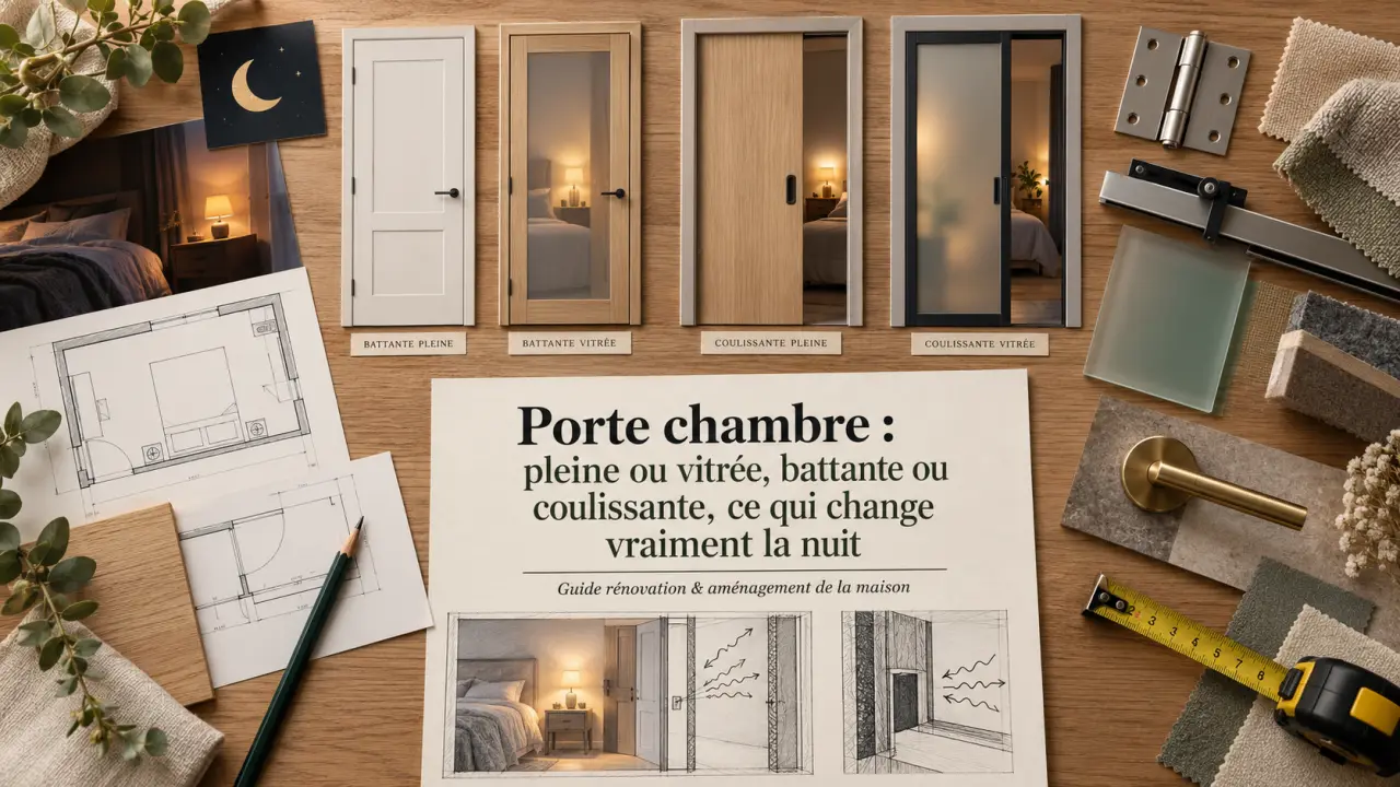 Porte chambre : pleine ou vitrée, battante ou coulissante, ce qui change vraiment la nuit