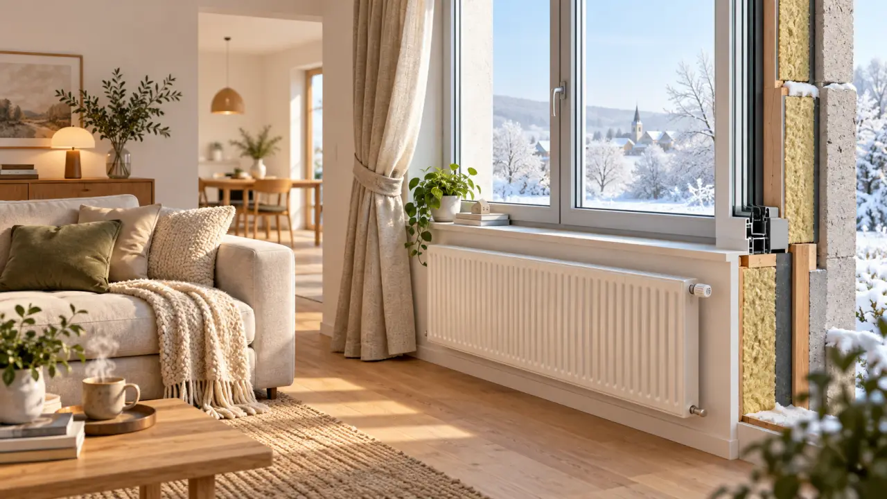 Fenêtre à double vitrage dans un intérieur rénové et lumineux