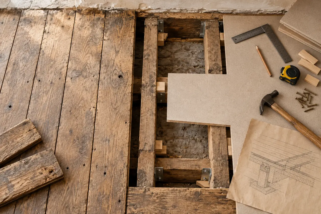 Un plancher ancien se rénove sans alourdir les murs, à condition de traiter la structure