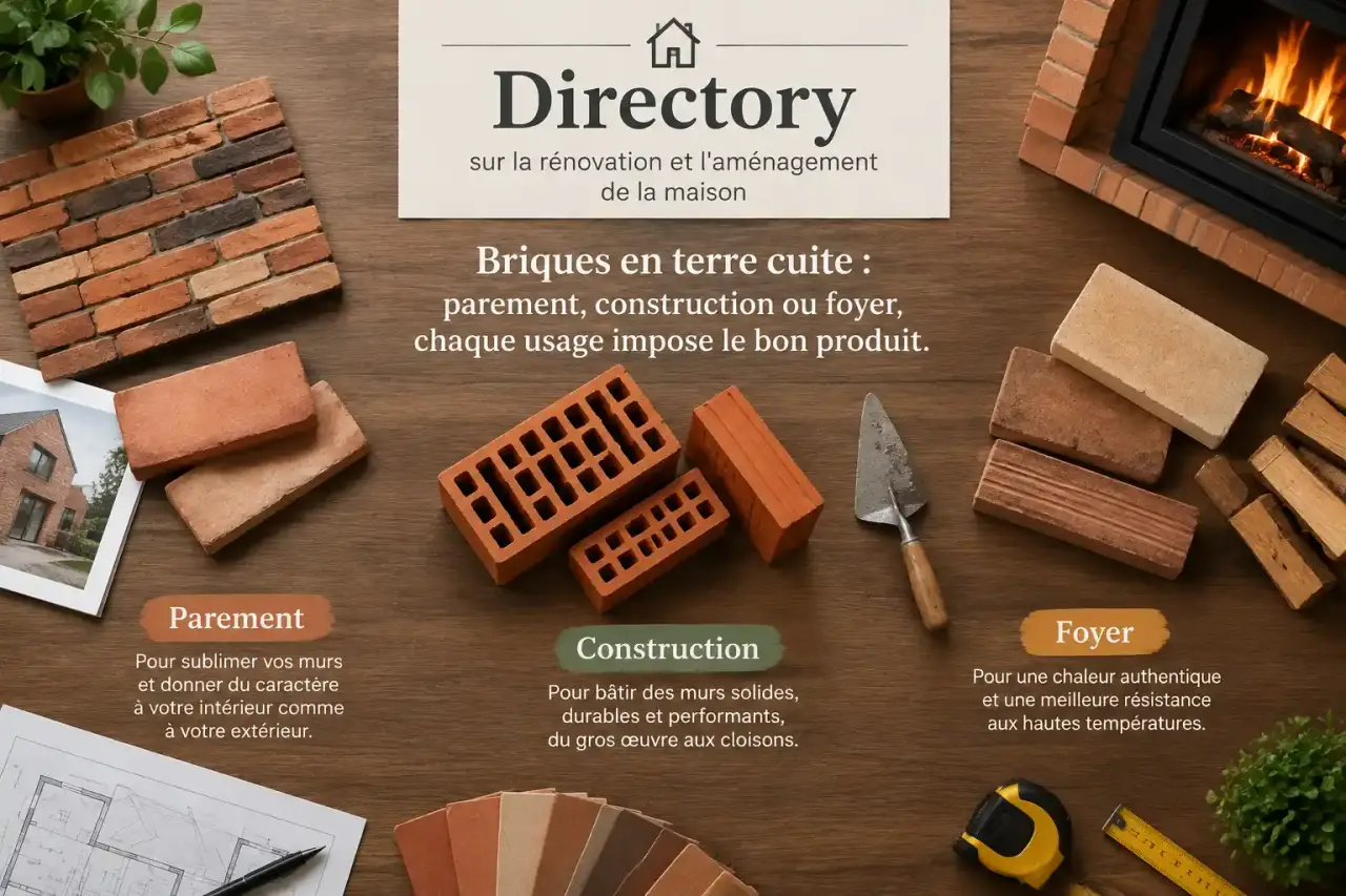 Briques en terre cuite : parement, construction ou foyer, chaque usage impose le bon produit