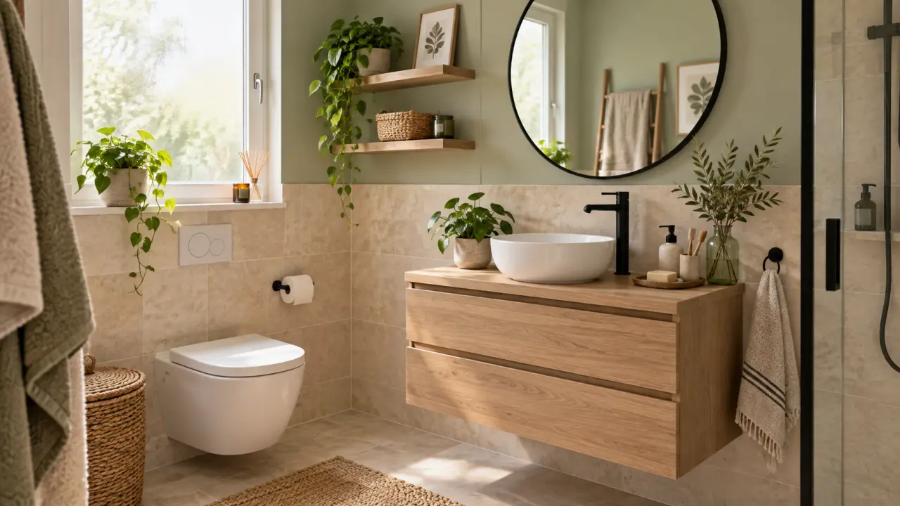 Salle de bain contemporaine modernisée avec des équipements et des finitions sobres