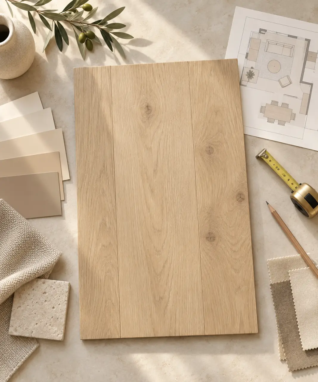 Parquet beige : plus de lumière et une pièce visuellement plus grande, sans effet froid