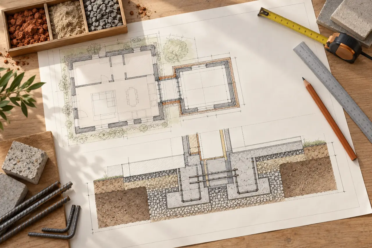 Fondation d’une extension de maison : quel sol, quelle profondeur et quel raccord pour éviter les fissures ?