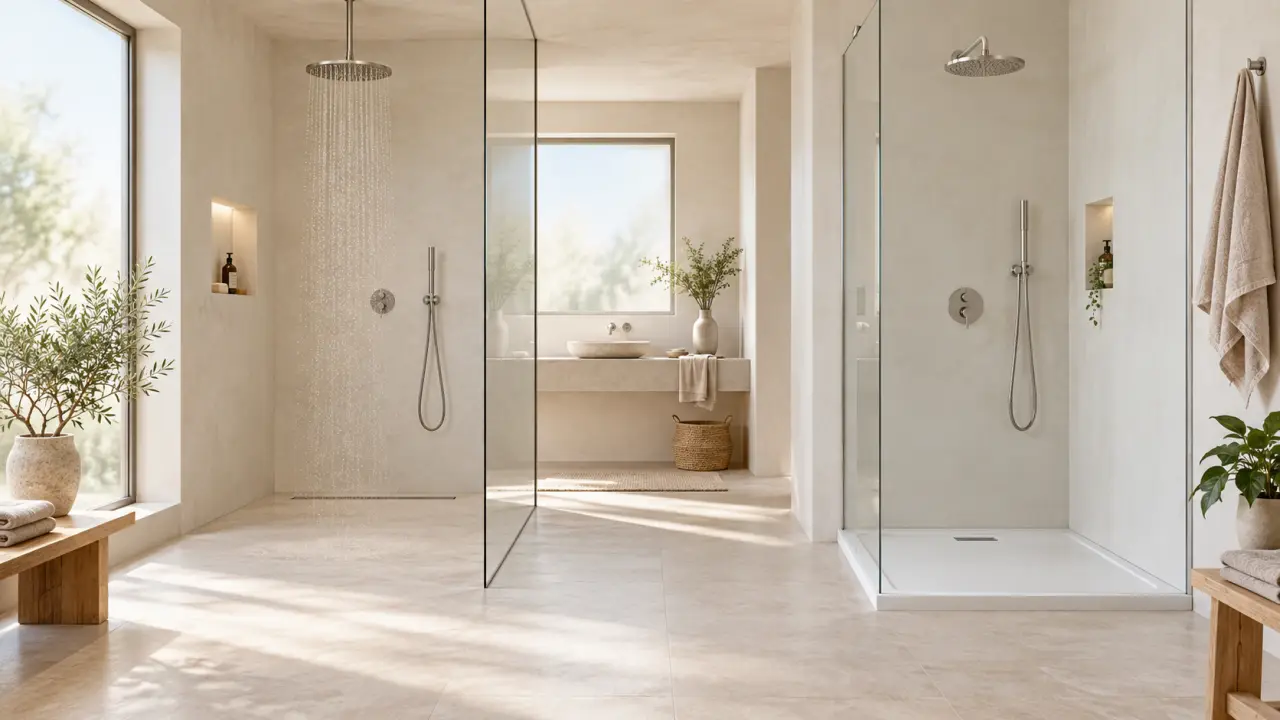 Salle de bain contemporaine avec douche à l’italienne et matériaux durables