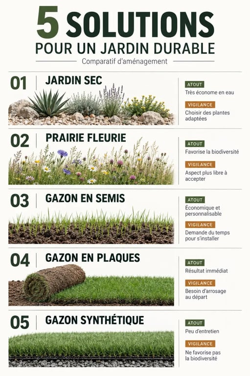 Créa Jardin : comparaison des solutions de jardin durable et d’engazonnement