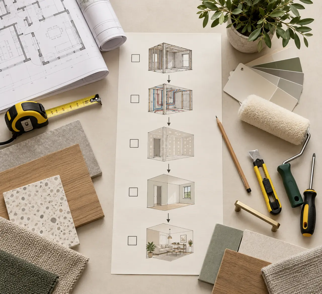 Travaux de rénovation intérieure : l’ordre à suivre pour éviter de refaire les finitions